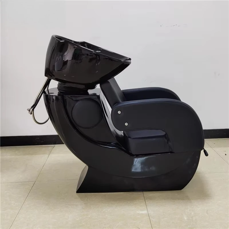 Luxury Professional Black Shampoo Chair with Shampoo Basin   Color Backwash Shampoo Bed for Barber Shop Hair Salon