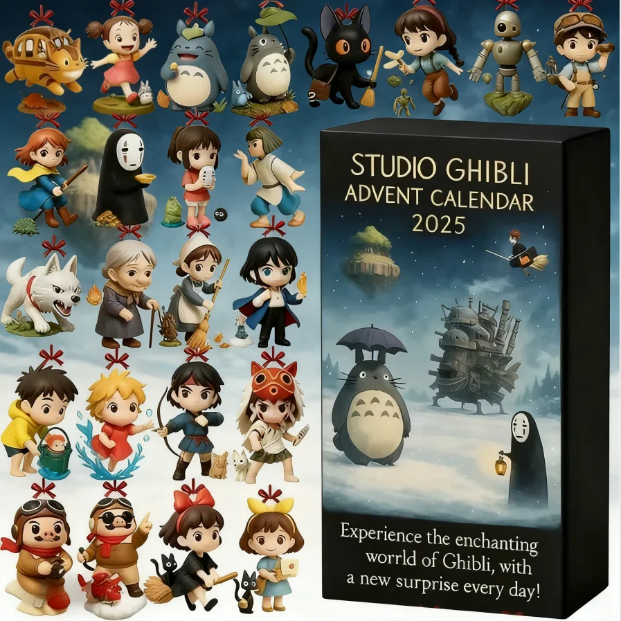 Klassieke Studio Ghibli Anime Kerst Adventskalender Trendy Countdown Blind Box met speelgoedfiguur verzamelbare verjaardagscadeaus