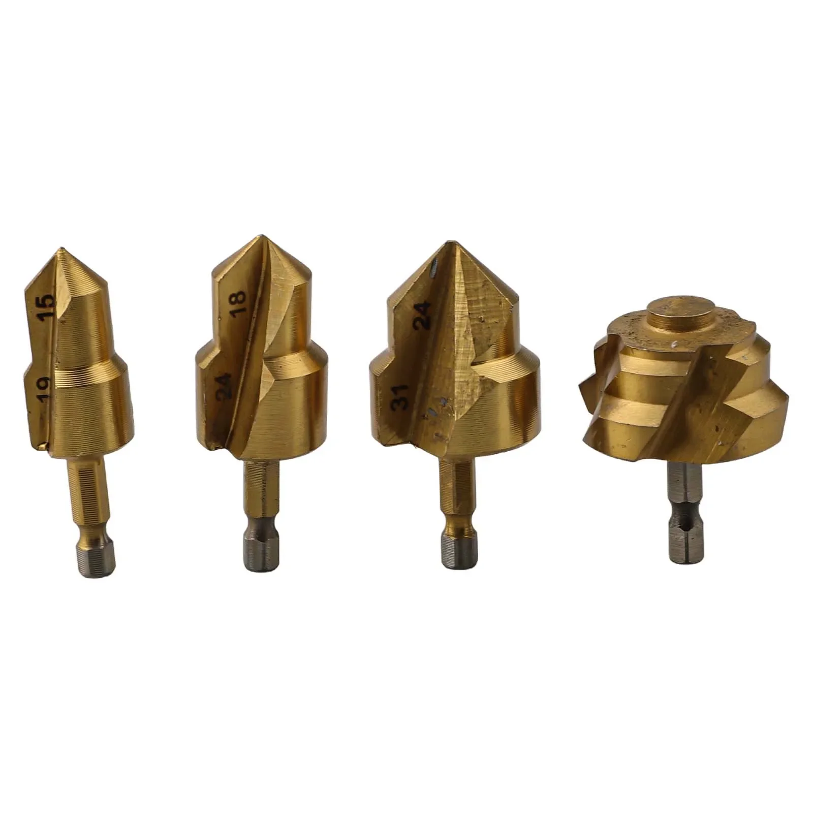 

Drill Bit Set of 4 6 35mm Hexagonal Shank for Water Pipe Expansion Punching for Electric Drill Use in Plumbing