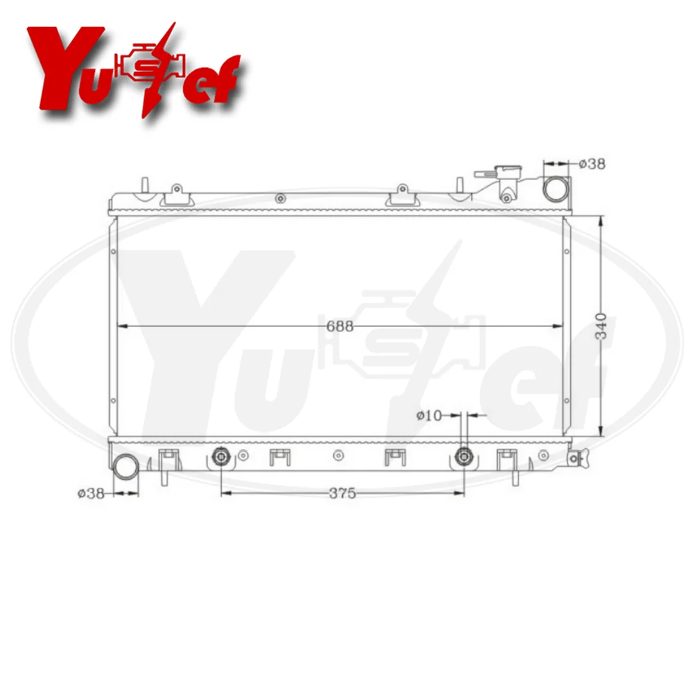 All aluminum 45111FA370 radiator For SUBARU FORESTER SF5 IMPREZA GC GFC GF 1.6L 2.0L 1999-2002 MT 40mm # 45111FA200 45111FA350 - view 5