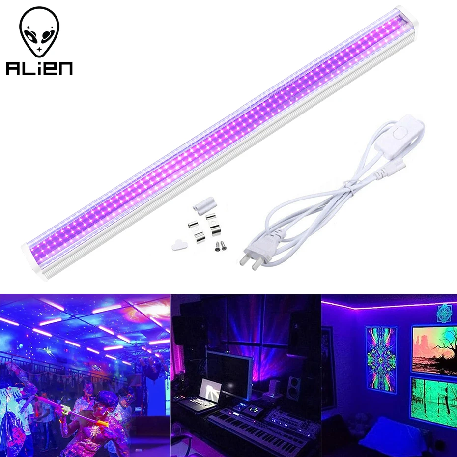 144 LED UV Glow Black Light Bar 25W 52cm Blacklight for Party Disco DJ Halloween Birthday Decor Bedroom Body Pain Poster