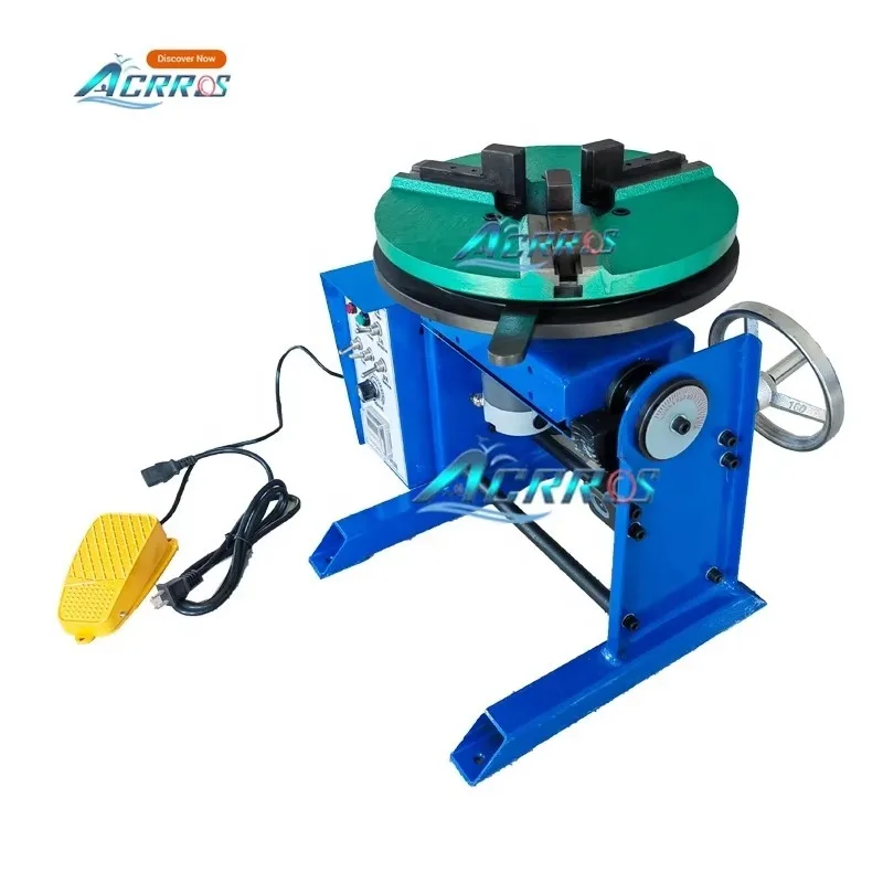 Automatic 170mm Hole Turntable Welding Positioner With 100KG-300KG Capacity 220V-110V New Condition 220V-110V Mig Welding Mode