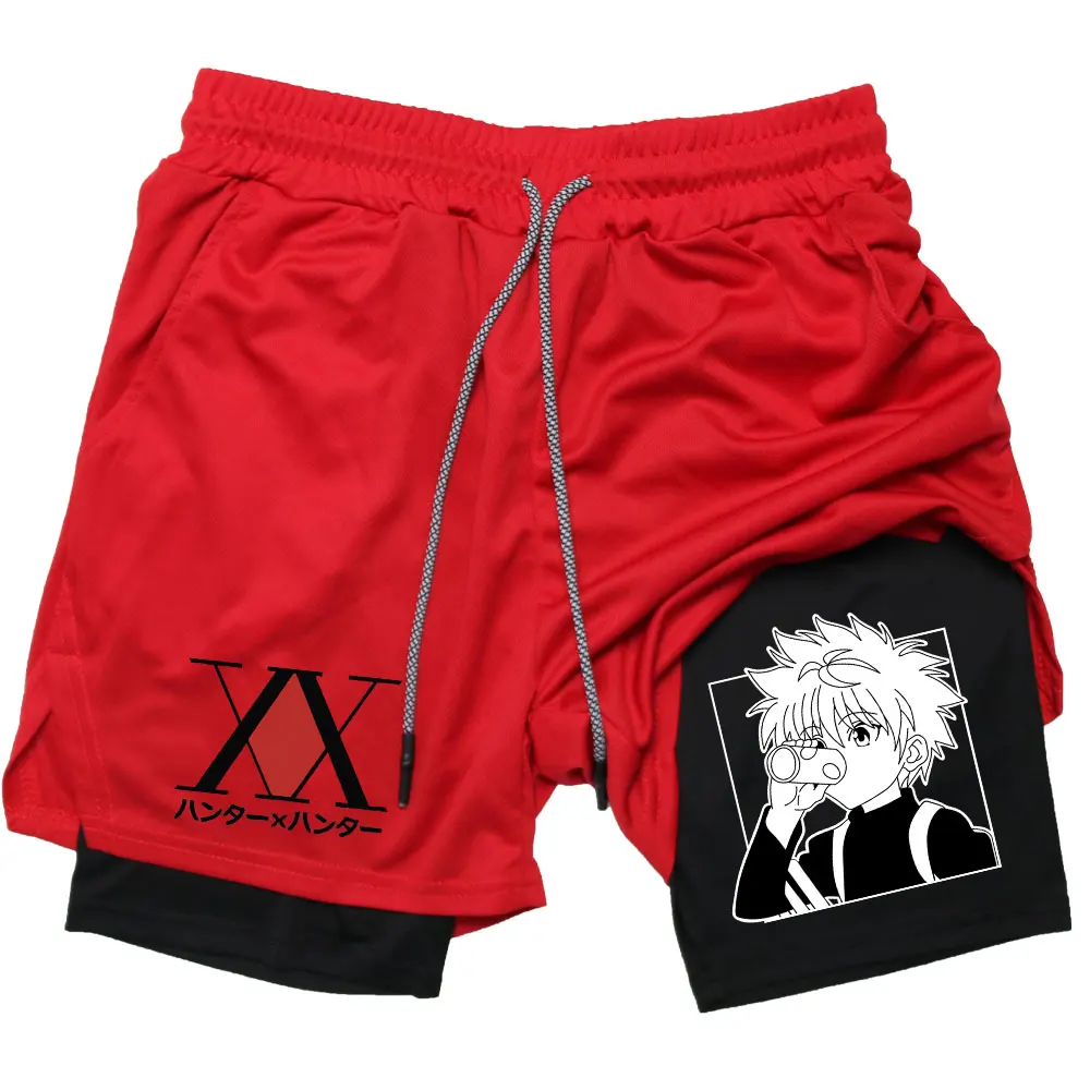 Anime Hunter X Hunter Performance Shorts Quick Dry Athletics Running Workout GYM Shorts Breathable Summer Compression Shorts