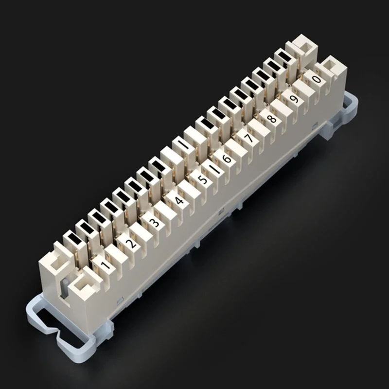 10쌍 전화 모듈 스프링이 배선 모듈 크로네에 고정됨 기사 음성 라인 은도금 구리 터미널 블록