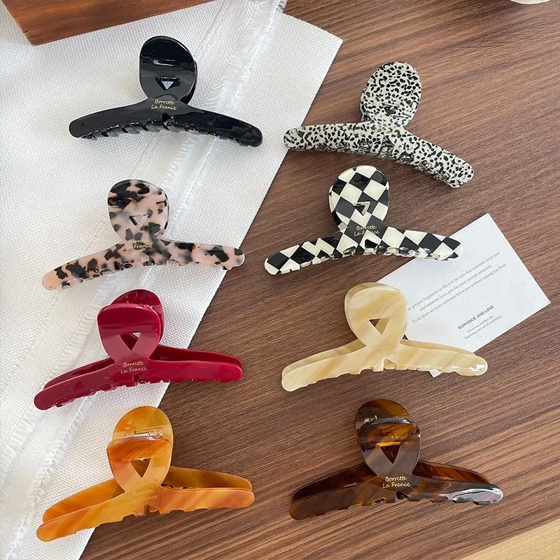 قطعة واحدة من مشبك شعر خلات فرنسا الكورية، مشبك قرش كبير فرنسي أنيق عالي الجودة، مناسب للشعر السميك، إكسسوار للشعر #1