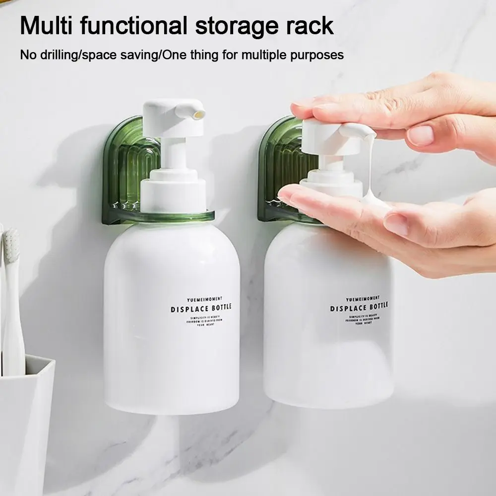 Transparent Soap Bottle Holder Multi-functional Self-Adhesive Shampoo Bottle Clip Suction Cup Wall Hanger Detergent Bottle Shelf