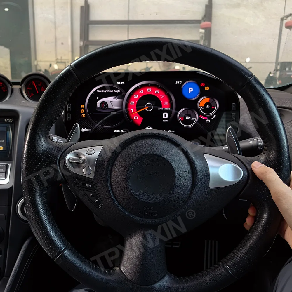 For Nissan 370Z 2009~2020 Android Car Radio Digital LCD Virtual Cluster Cockpit Carplay Dashboard Panel Speed Meters