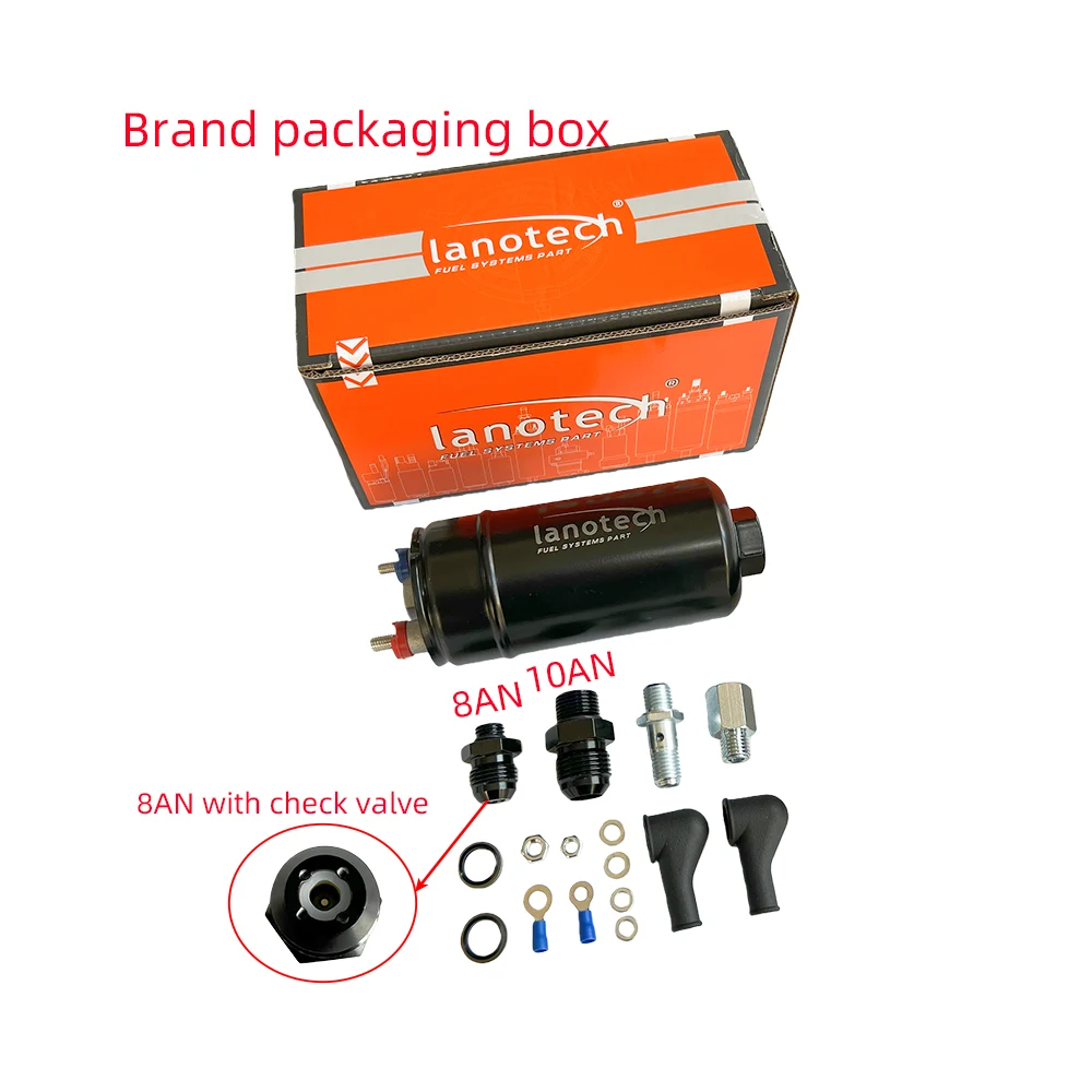 380LPH Inline Externe Kraftstoffpumpe 10AN Einlass + 8AN mit Rückschlagventil Auslass 044 Rückschlagventil 0580254044 Rennwagen-Modifikation – Detail 6