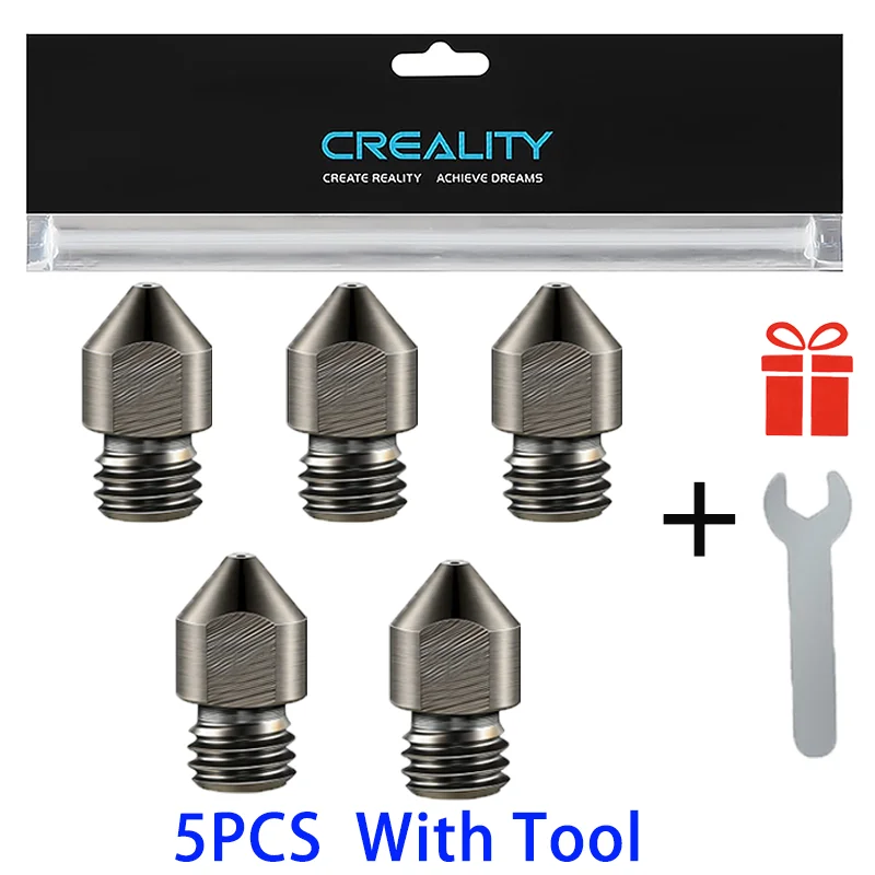Offizielle Creality MK8 Düse aus gehärtetem Stahl 0,4mm für Ender 3, Ender 3 Pro, Ender 3 V2, Ender 5 und CR-10 Serie 3D-Drucker