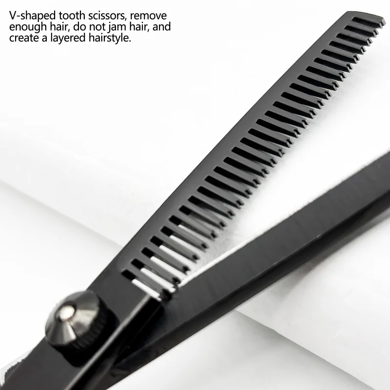 Hair Scissors 6.5" Stainless Hairdressing Scissors Barber Shop Hair Cutting Scissors Thinning Shears Haircut Set image 4