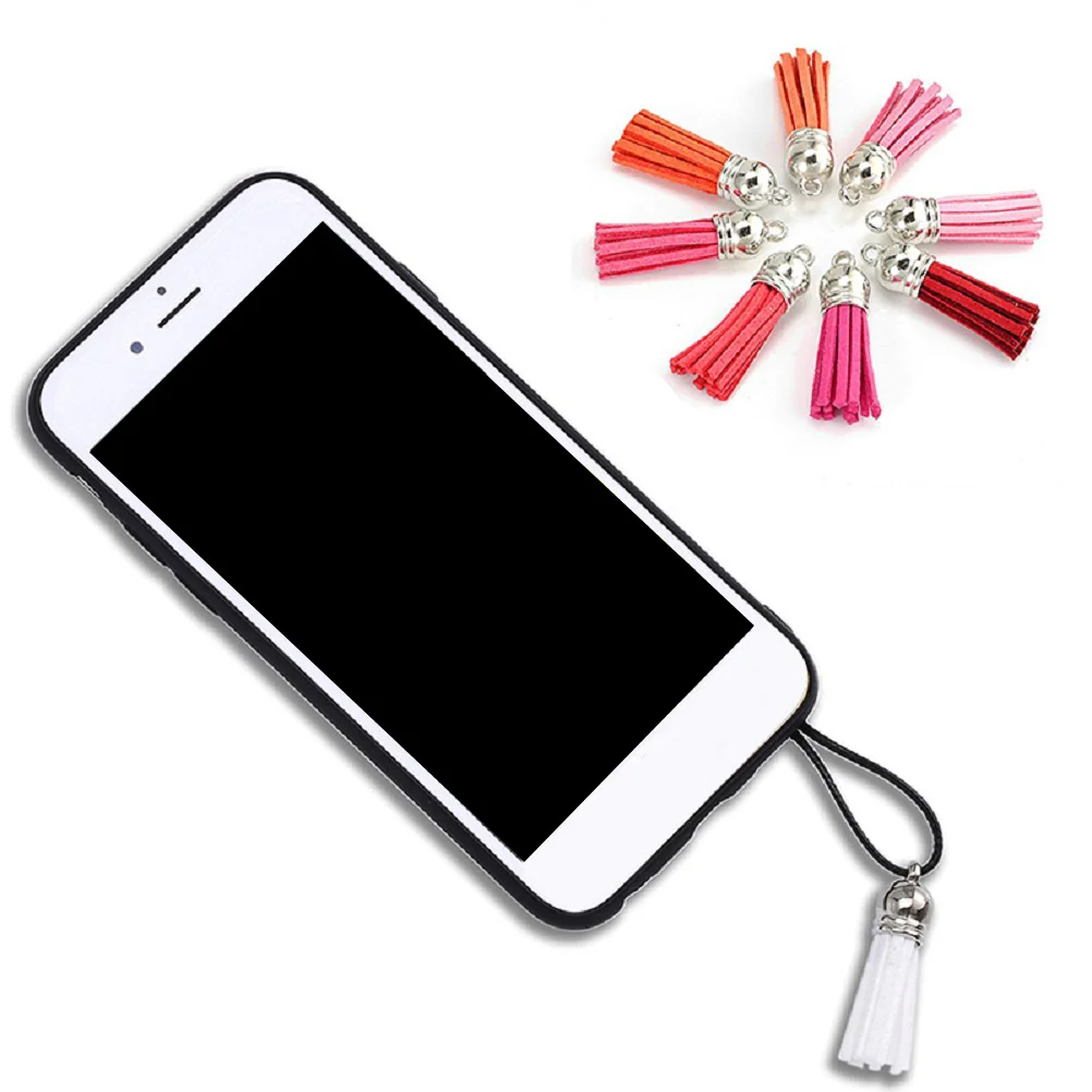 

35Pcs 4 Cm Suede Tassel Multi-Colors Silver Caps Cellphone Accessory DIY Jewelry Decoration Gift for Loved Ones