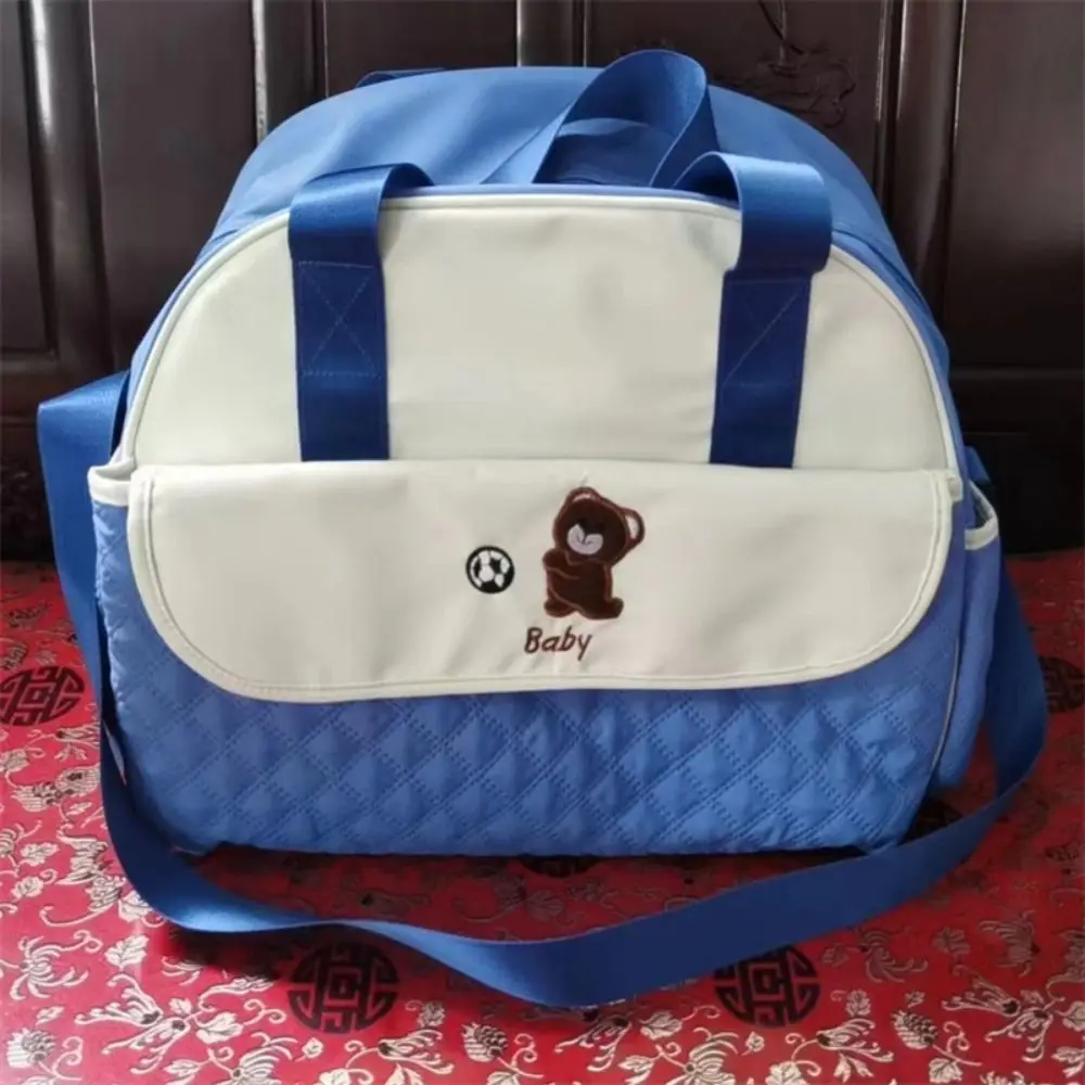 

Creative Cartoon Mommy Bag Bear Pattern Lightweight Mommy Crossbody Bag Hand-held Wear-resistant Portable Diaper Bag Daily Use