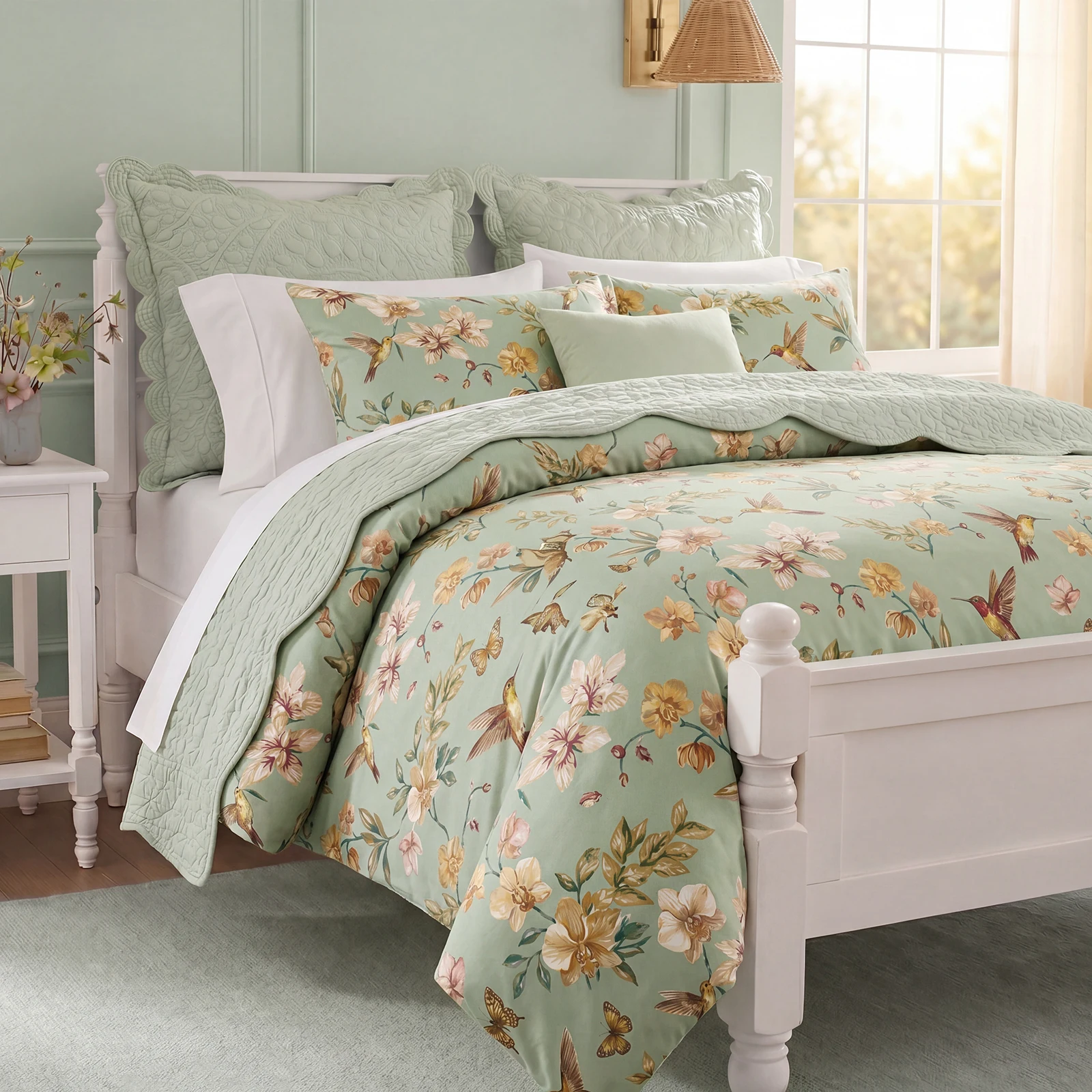 100% Cotton Duvet Cover Set Ki - Aesthetic Floral Duvet Cover ulasan dan harga