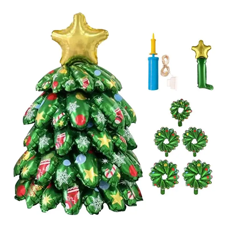 

Рождественская елка Воздушный шар Светящаяся надувная рождественская елка Праздничное украшение для дома Мультяшная сосна Дисплей на зиму Новый год