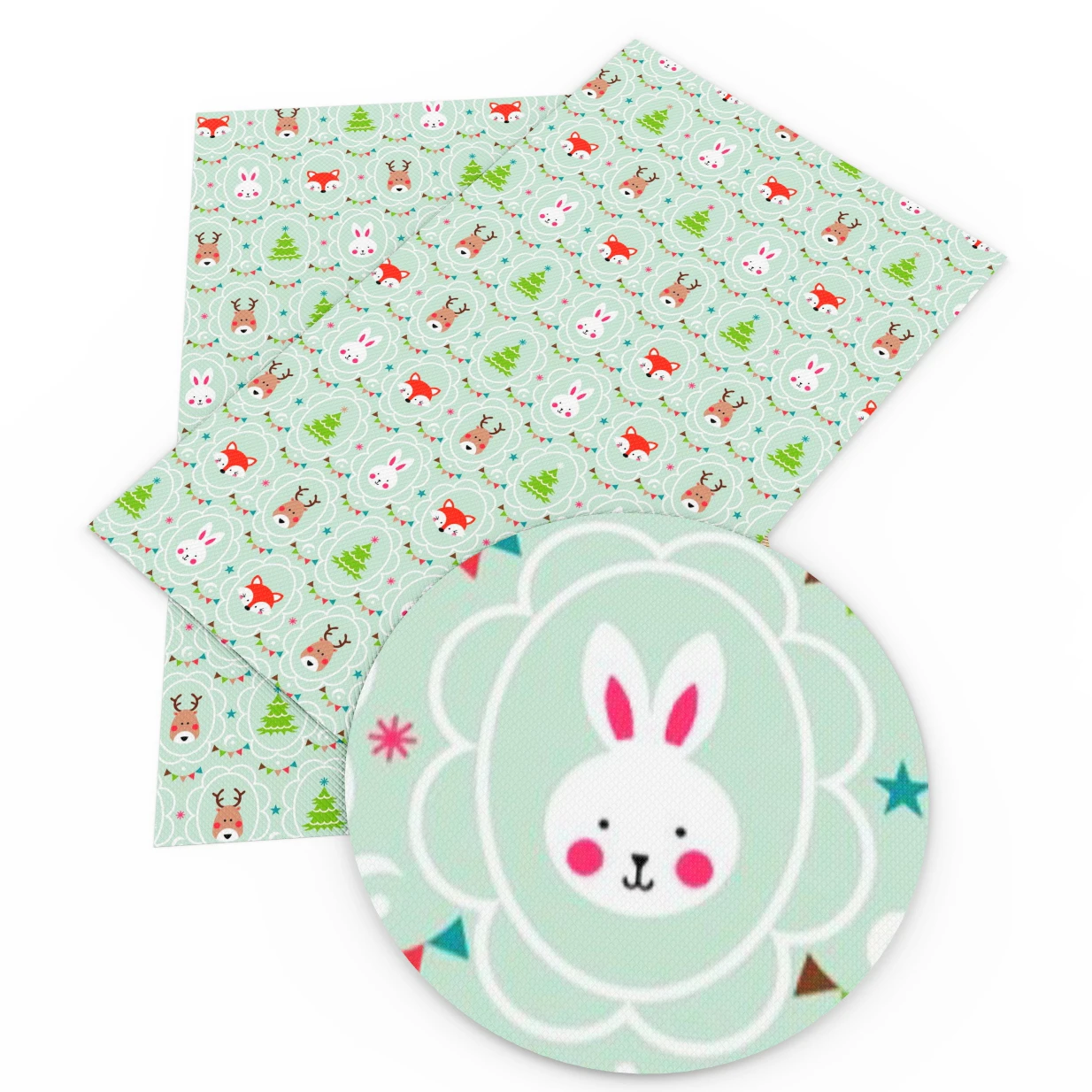 Leaves Easter Bunny Rabbit 50*145cm 100% Cotton Fabric Sewing Quilting Fabric Needlework Material DIY Handmade Patchework