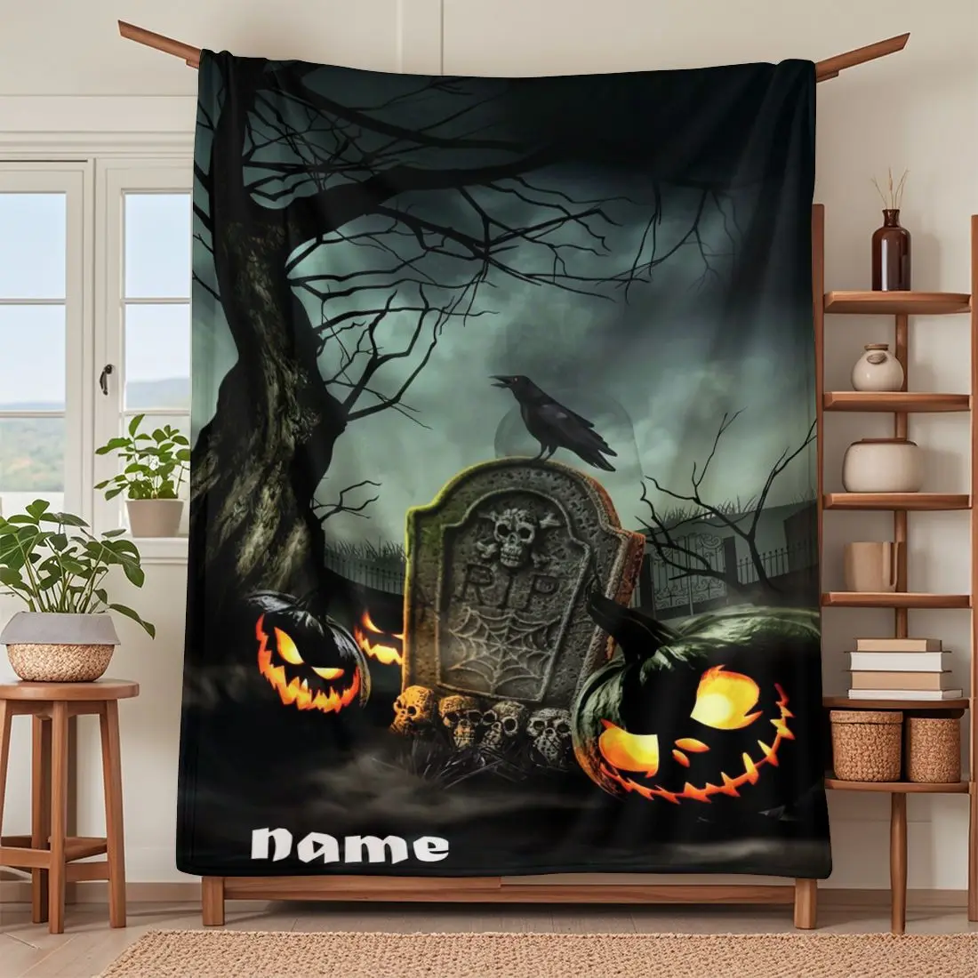 1 Piece Custom name Personalized Flannel Blanket - Ideal Gift for Christmas, Halloween, Birthdays, and Anniversaries, Soft, War