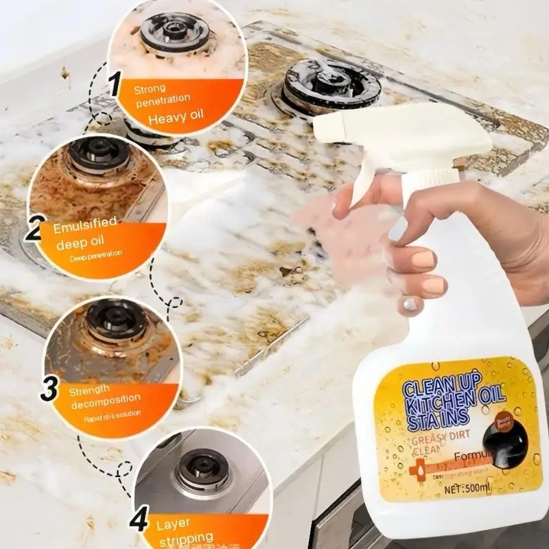 Kitchen Heavy Duty Cleaner, Antibacterial Multi-purpose Cleaning Spray, Suitable Kitchen, Countertops, Kitchen accessories