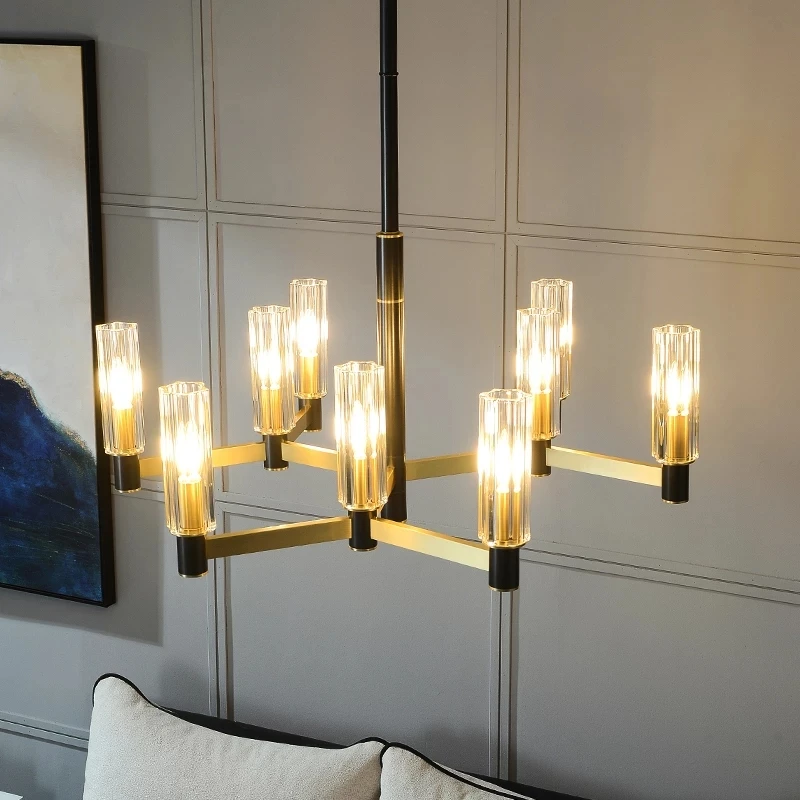 

Modern Luxury Copper Chandelier Lamp Nordic Style LED Hanging Light for Hotel Dining Room, Elegant Chandelier Light Fixture