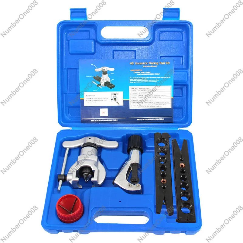 CT-806AM-F Dongxiao Metric and English Double Splint 45 ° Eccentric Pipe Expander 5-piece Set, Square Plastic Box