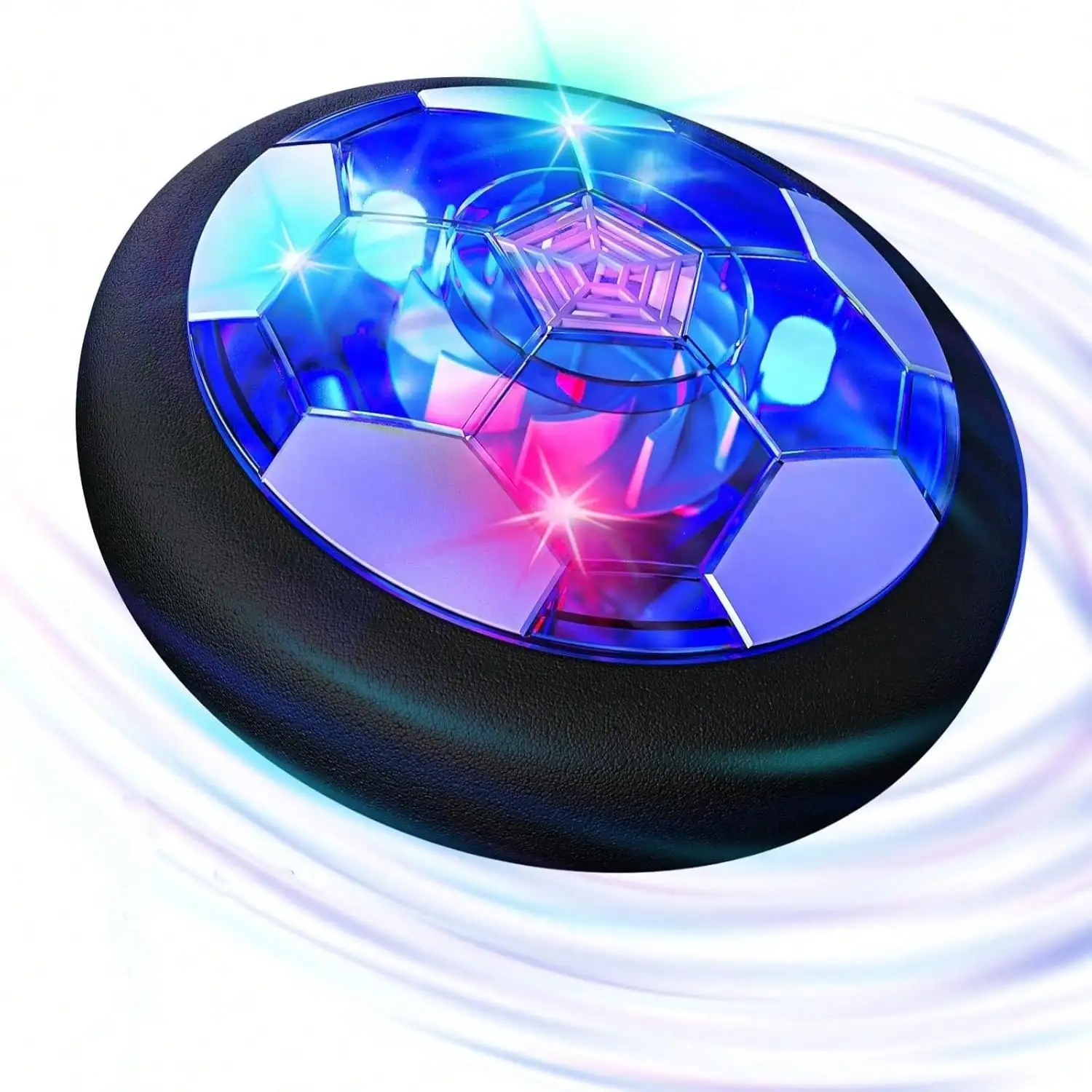 Kids Hover Soccer Ball Toy, Air‑Power Floating Hover Ball With Protective Soft Foam Bumper & Colorful LED Lights, Battery‑Operated Indoor Aerodynamic Soccer Game Toy For Boys Girls Ages 3‑12, Ideal Birthday Holiday Children Play Gift