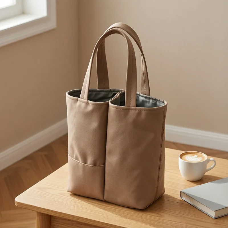 Double Cup Insulated Water Bottle Protective Cover Coffee Milk Tea Small Tote Bag Versatile Storage Pouch for Home Organization