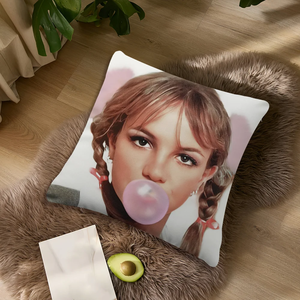 Singer B-Britneys S-Spears Kissenbezug, Wohnzimmer-Akzent, Couch-Rückenstütze, quadratisches Lounge-Kissen, bequemer Kissenbezug für erholsame Nickerchen – Detail 5