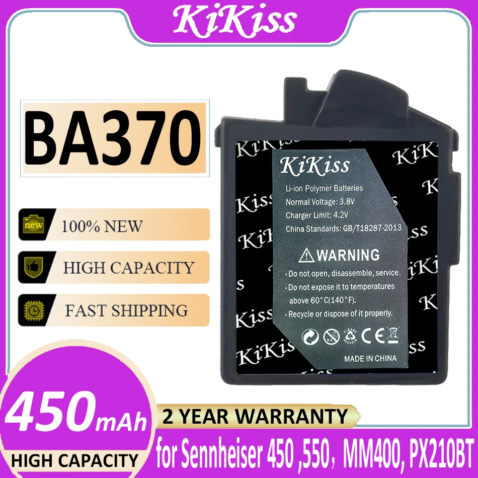 

Аккумулятор BA370 450 мАч для Sennheiser 450 550 мм 400 PX210BT PX360 360BT PXC310, портативные батареи