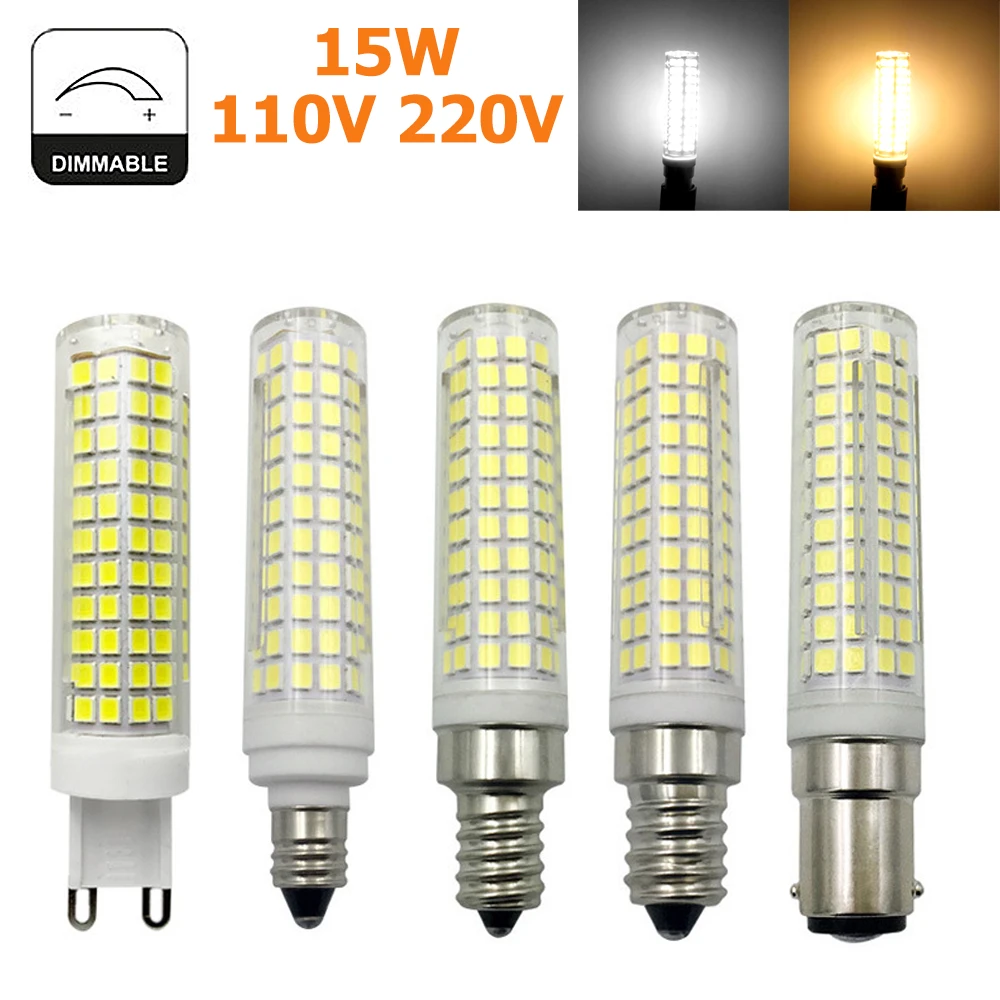 

Dimmable LED Bulbs 15W 136LEDs G9 Corn Light Nan Mini Bulb 220V Cool Warm White 2835 Smd For Home Lighting Decorative Living