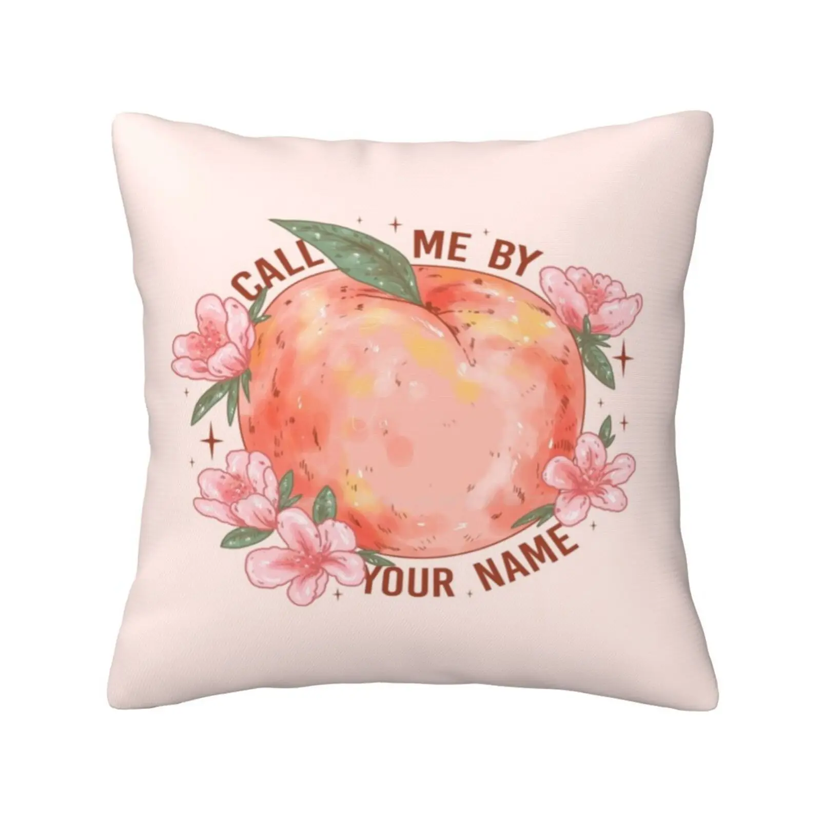 Cmbyn Fashion Sofa Throw Pillow Cover Pillowcase Call Me By Your Name Books Movies Film Peach Pink Flowers Floral Blossom