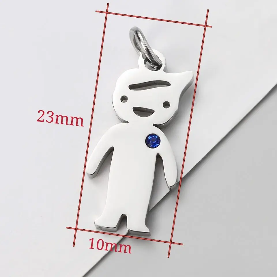 10 stks/partij Leuke Meisjes Jongens Charms Spiegel Polish Rvs Hanger Voor DIY Mode-sieraden Accessoires Groothandel