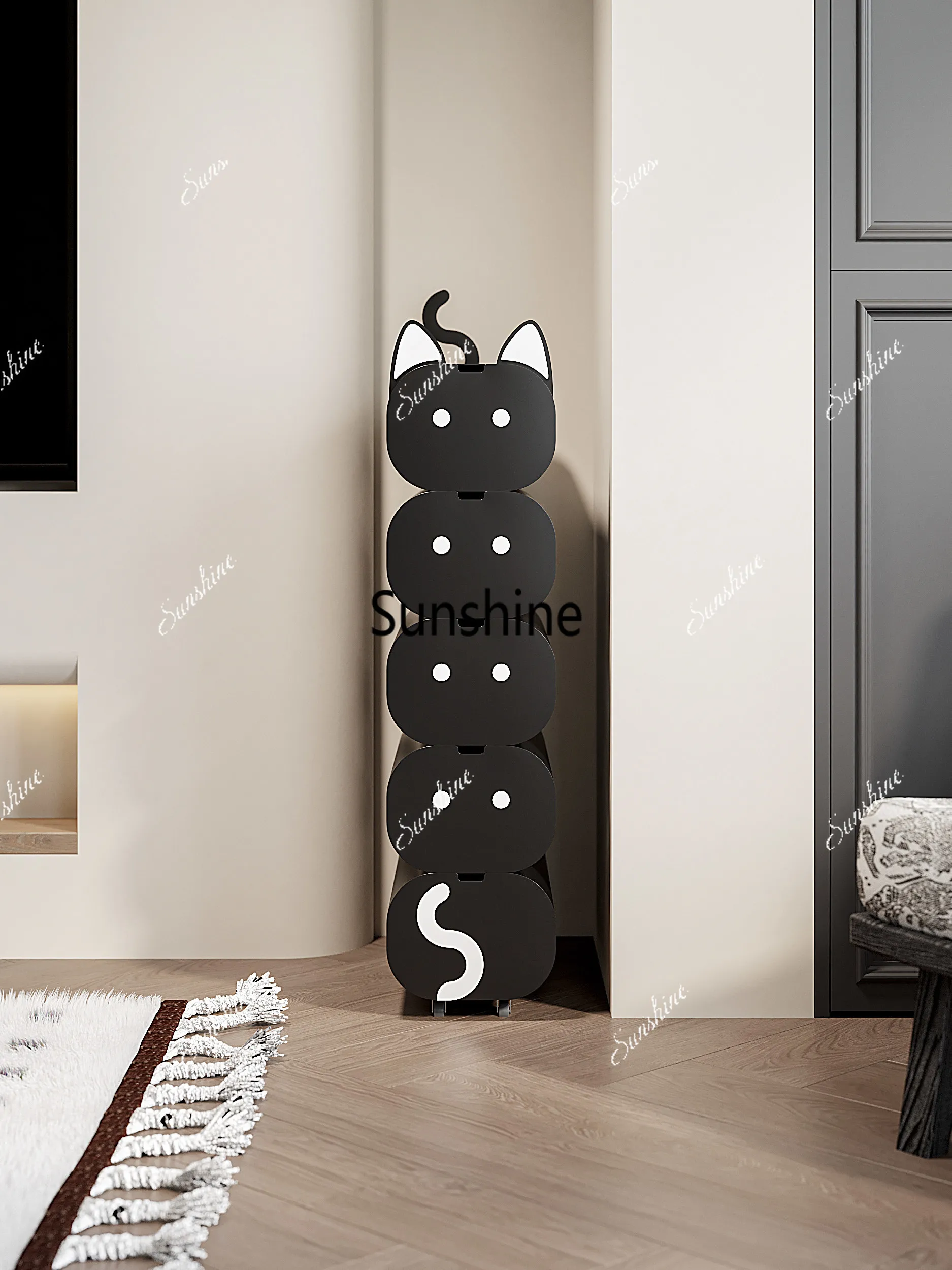 Living room, bedroom, table, small space, narrow gap, multi-layer wrought iron paint rack