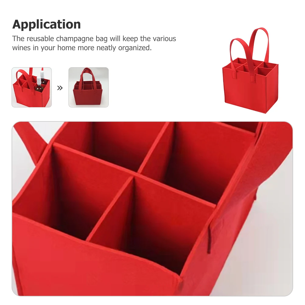 

Bag Wines Bags Portable Christmas Bottle Divided Red Valentines Felt Bottles Travel