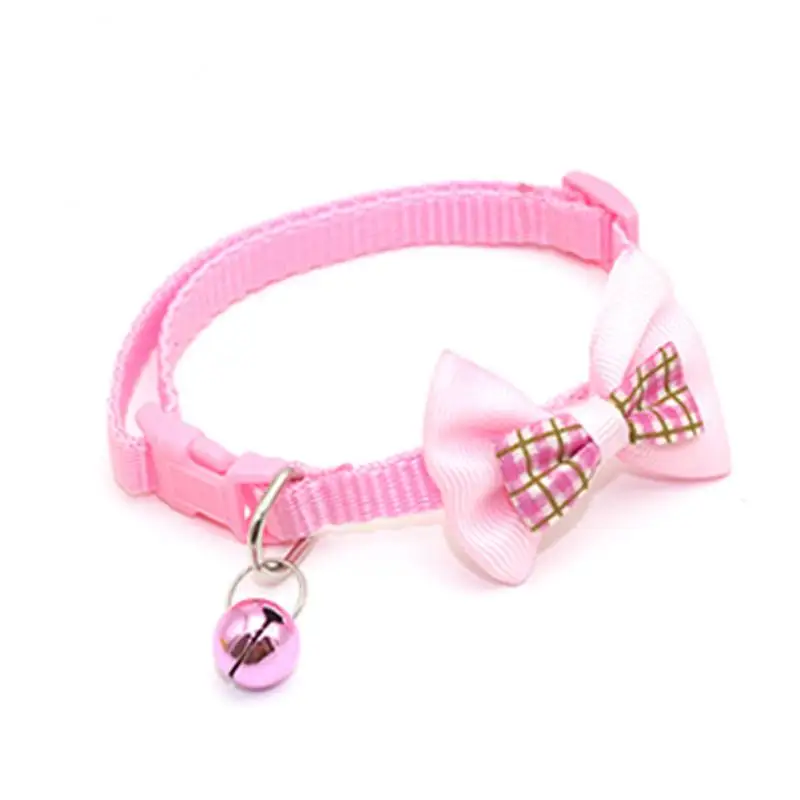 Fashion Pet Cat Collar With Bell Lovely Bow Cat Dog Collar Neck Strap Adjustable Buckle Kitten Puppy Rabbits Cat Accessories