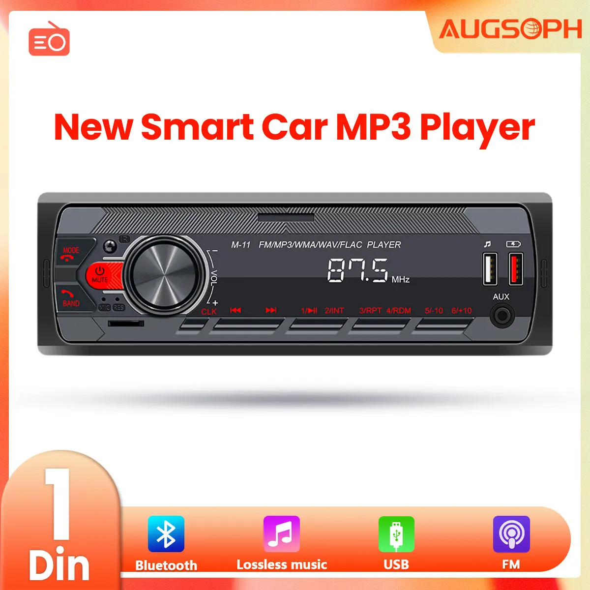 

1Din Car Radio Multimedia MP5 Player,Universal Navigation with Android Auto & Bluetooth, HD Screen USB TF FM Stereo