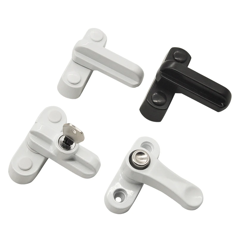 2PCS T-Shaped Casement Door Window Lock Anti-Theft Plastic Steel Window Hardware with Key for Enhanced Security