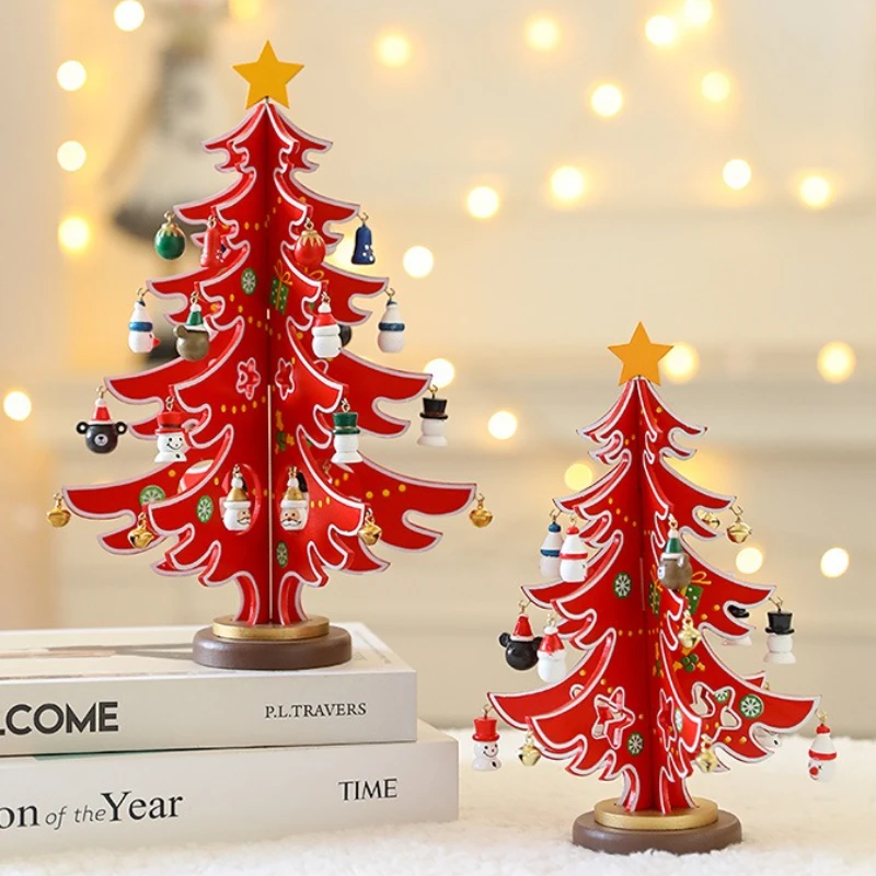 

Safe Smooth Wooden Christmas Tree Toy Kids Handmade DIY Craft for Scene Layout Home Xmas Decorations Children Gifts Craft