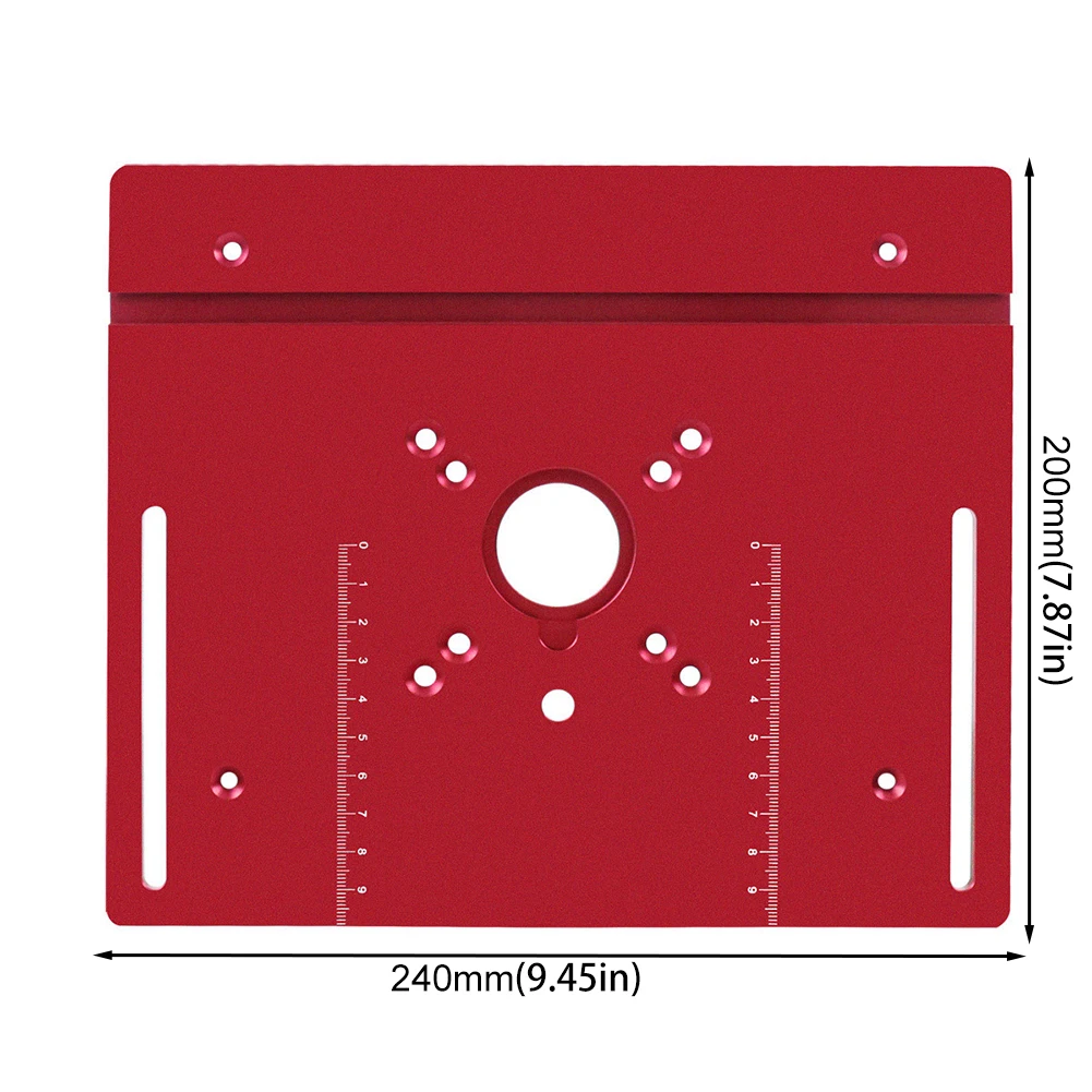 Piastra del Router in alluminio invertito e di montaggio piastra inserto in alluminio CNC costruzione stabile 240mm X 200mm dimensioni in lega di alluminio
