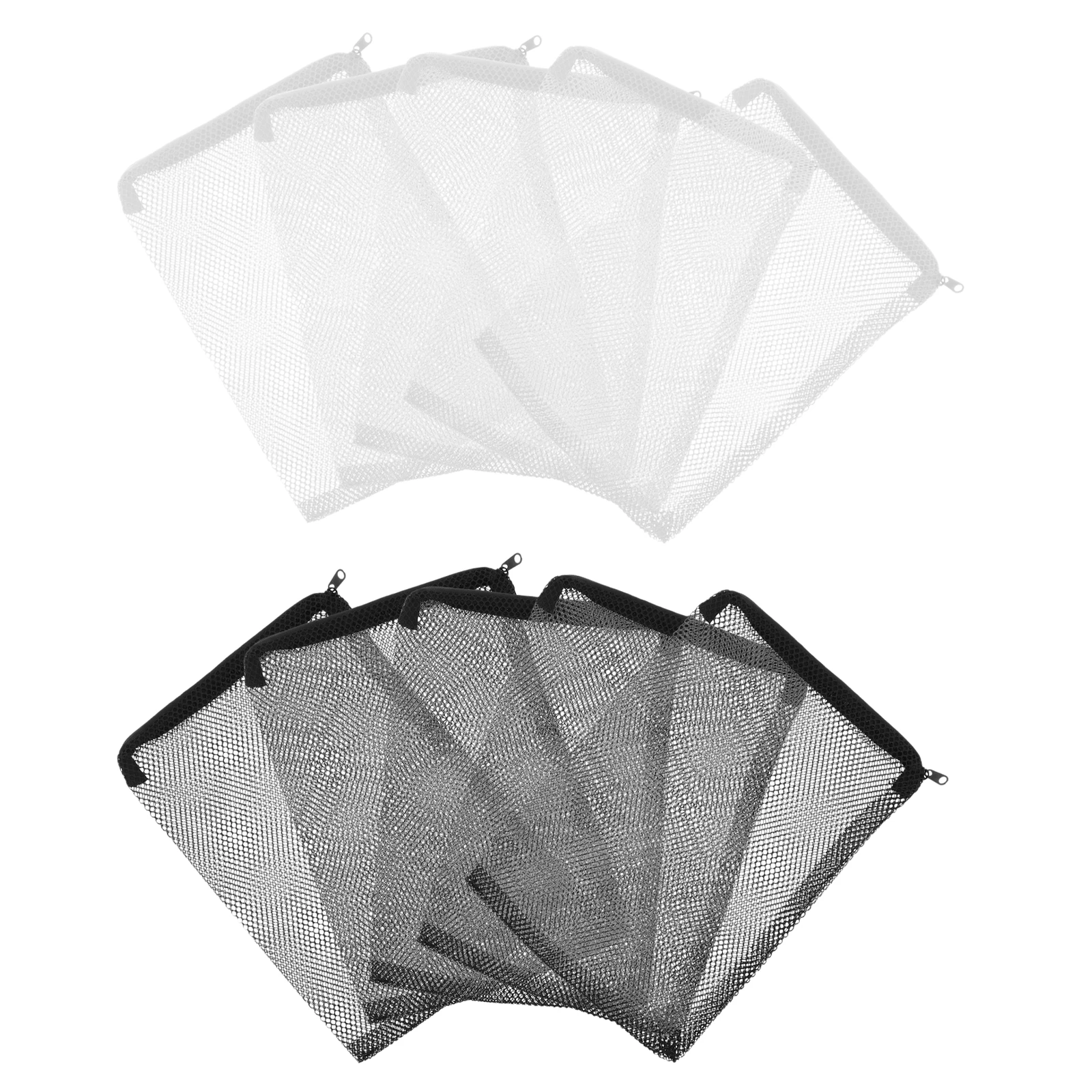 

10pcs 30x20cm Aquarium Filter Bag Zipper Filtering Bag Fish Tank Mesh Pouch (White, Black, 5pcs Each)