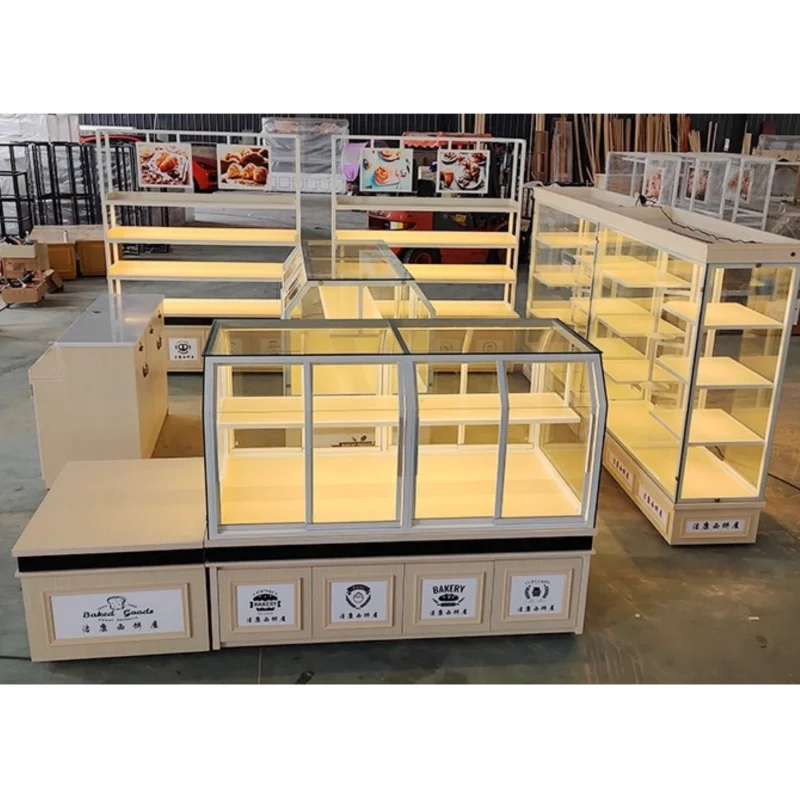 custom.Bakery Cabinet Complete Display Equipment Cake Shop Commercial Food Glass Cabinet Pastry Storage Cabinet