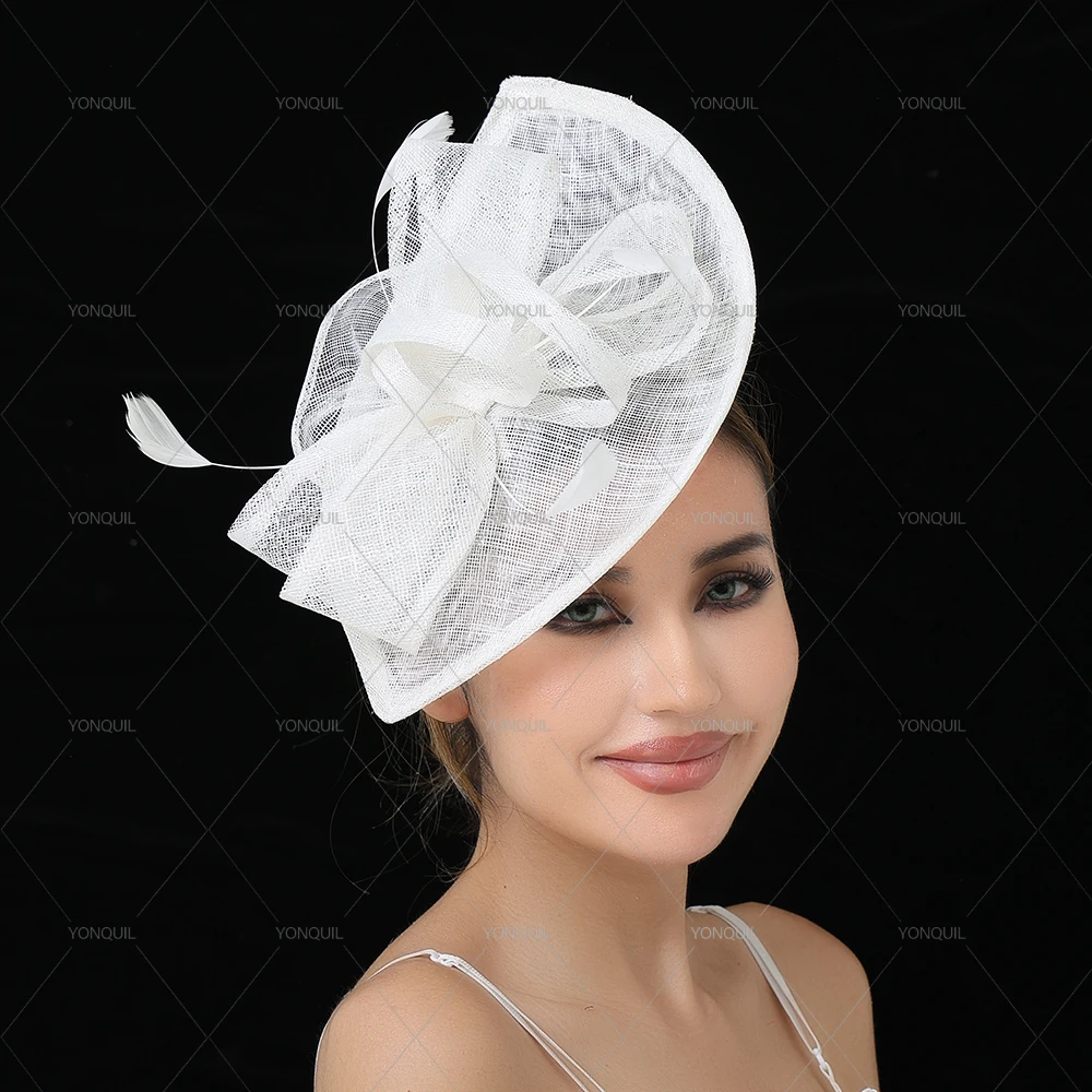 32*21cm 高品質シナメイ製 レディース ビッグダービーファシネーター ヘアアクセサリー ウェディングパーティー スタイリッシュ ヘッドバンド ヘッドウェア ヘッドピース