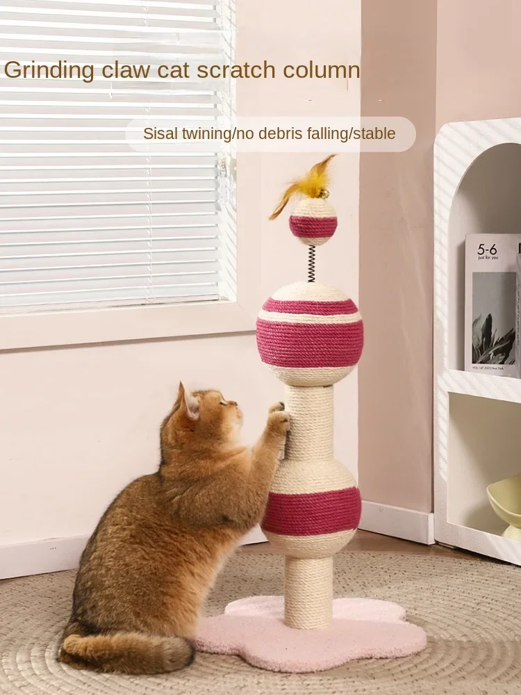 

Cat climbing frame, nest integrated small non occupying toy, claw grinding, sisal cat climbing column