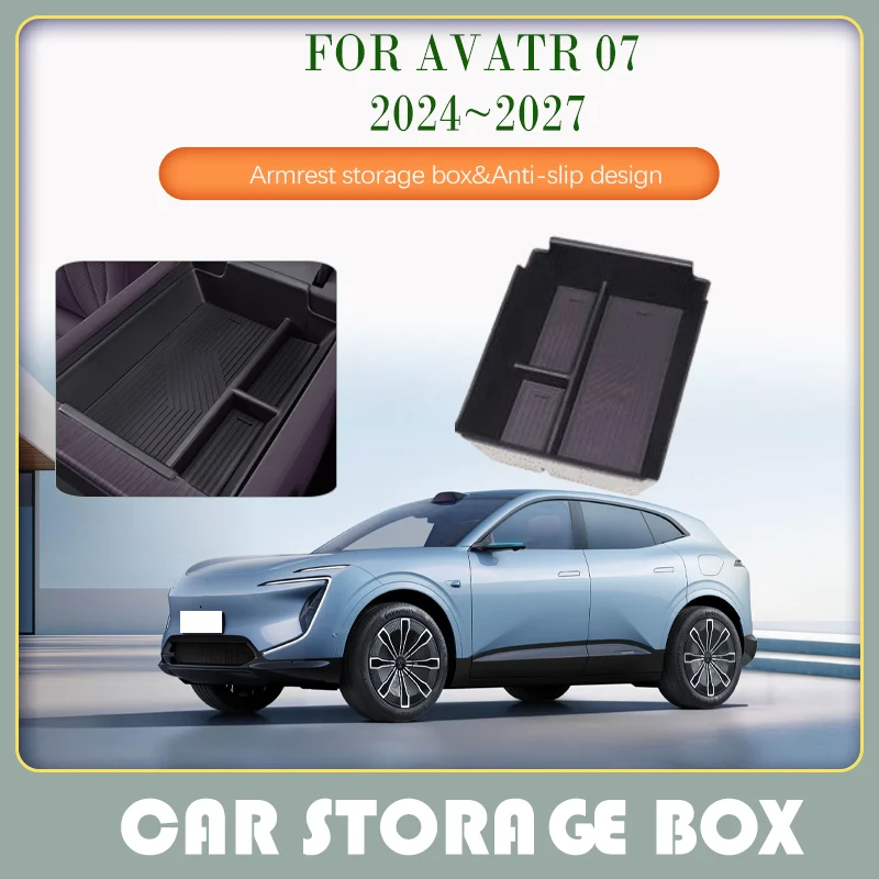 

Car Storage Box For Avatr 07 2024 2025 2026 2027 An-dirty Pad Armrest Center Console Cover Organizer Tray Boxes Auto Accessories