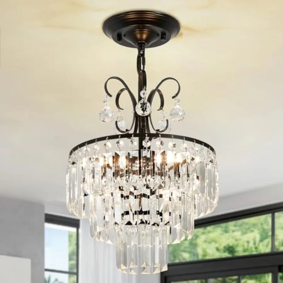 

Черные хрустальные люстры на 3 лампы, современная хрустальная люстра для столовой, маленькие люстры для гостиной, спальни, кухни