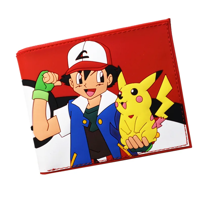 Cartoon Pokemon Wallet Pokemon Go Pikachiu Gengar Kabigon Charmander With Coin Pocket Short Purse Gift for Boy and Girls