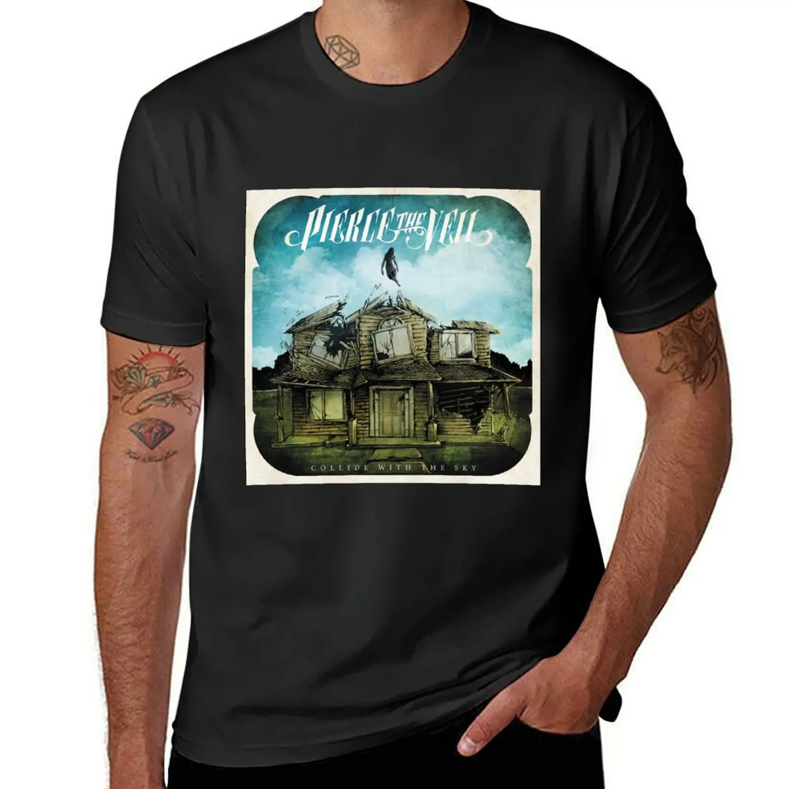 Pierce the Veil collide with the sky T-Shirt cute clothes quick drying funny t shirts for men