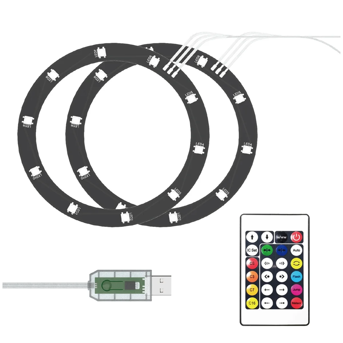 A42T RGB LED Light Strip for PS5 Slim Host Dazzle Color Decor Light Circle Universal Ambient Light Rgb Phantom Running Light