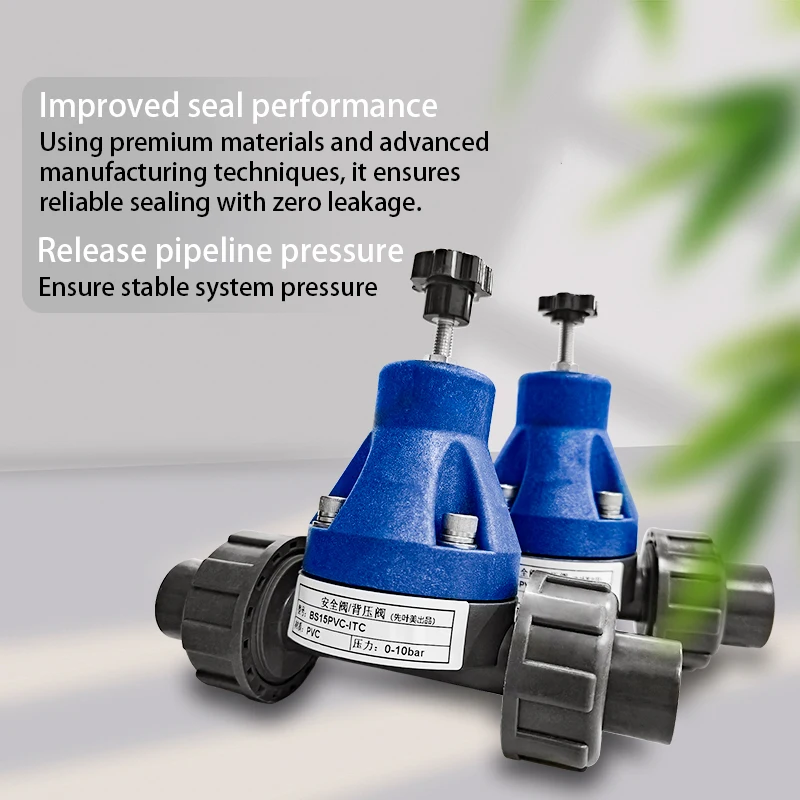 Dosing Metering Pumps PVC/PVDF Plastic Regulator Safety Relief Back Pressure Valve  DN15