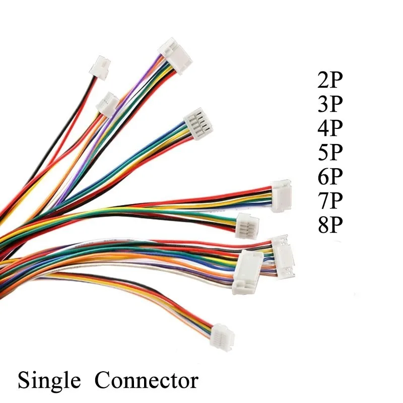 10PCS Micro JST GH 1.25 2P 3P 4P 5P 6PIN Pitch 1.25mm Male Plug Connector With Wire Cables 150mm Connector 28AWG