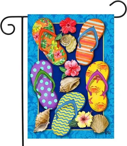 Paradise Flip Flops Summer Garden Flag 12.5