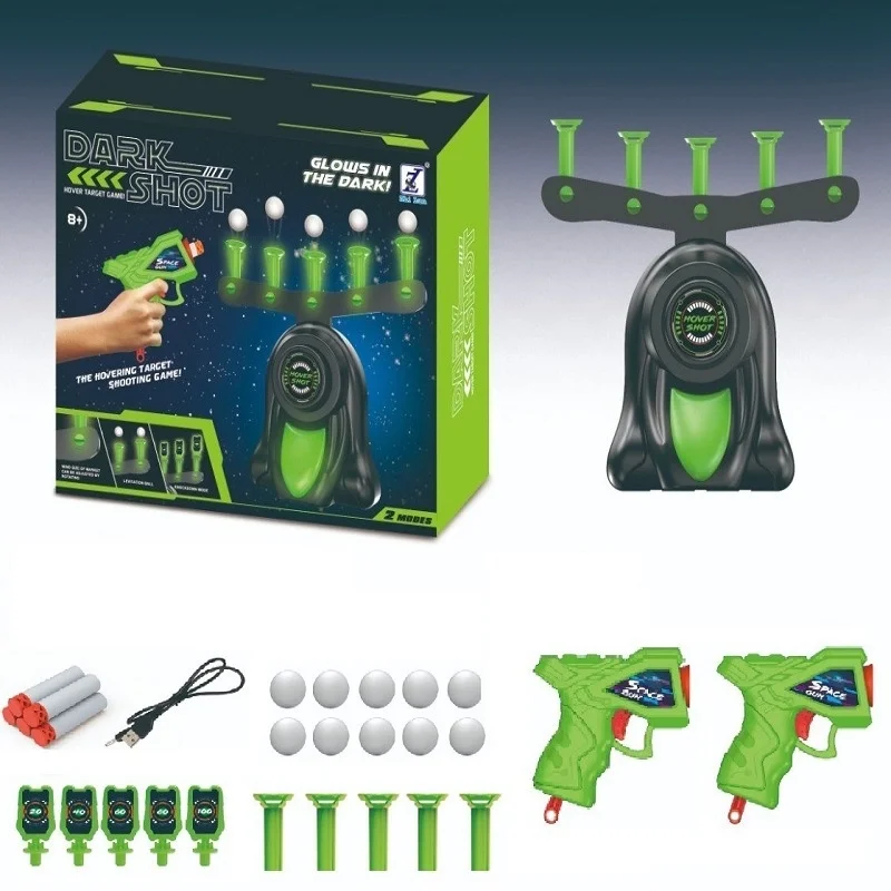 Glow-in-the-Dark Shooting Target Practice Kids Shooting Toy Gun Set Electric Hovering Target Shooting Toy Set Christmas Gift